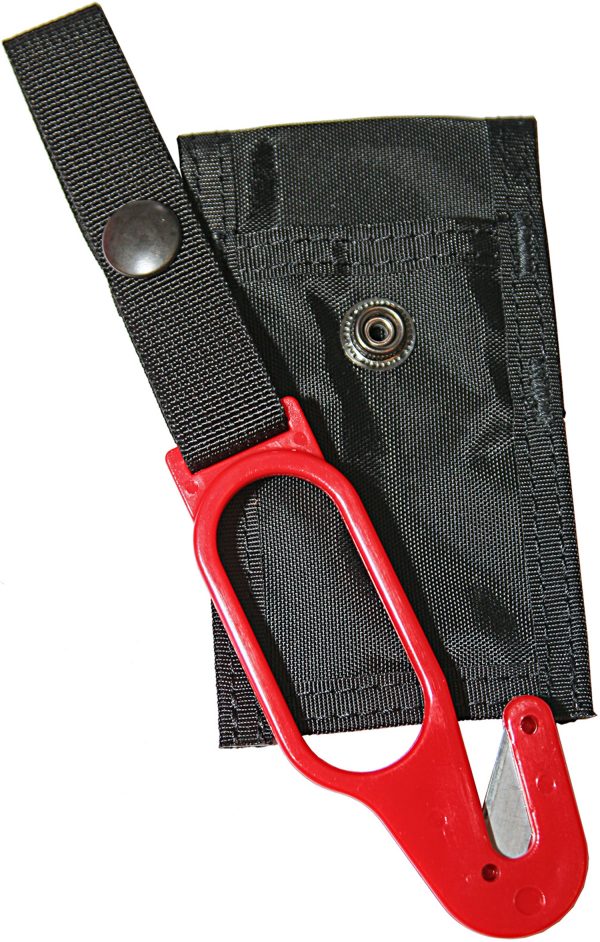 Liten plastkniv med fodral